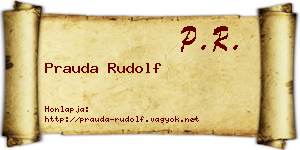 Prauda Rudolf névjegykártya